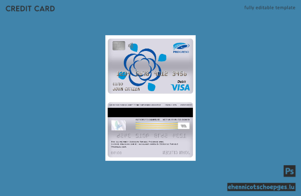 Beispielvorschau der Progreso Bank Visa Debitkarte in der Dominikanischen Republik